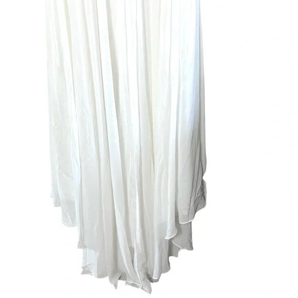 Jaeden | NWT Chiffon jeweled v-neck long beach wedding dress boho off sh… - Picture 13 of 14